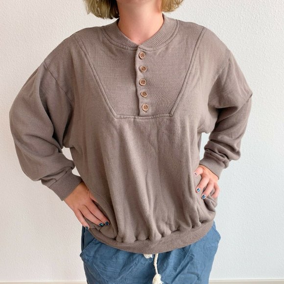 Campus Pullover Henley Sweatshirt 